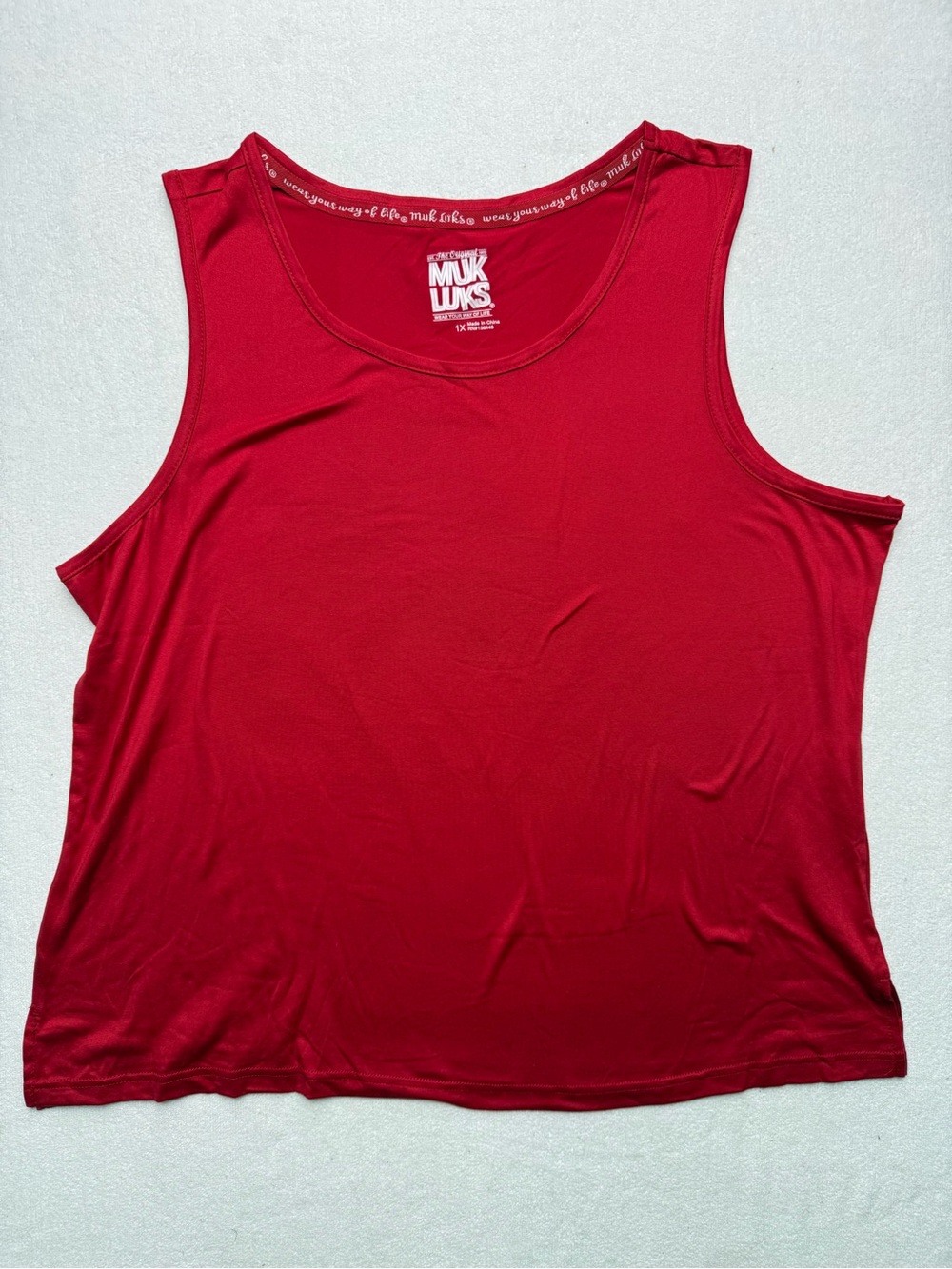 Muk Luks Red Scoop Neck Tank Top